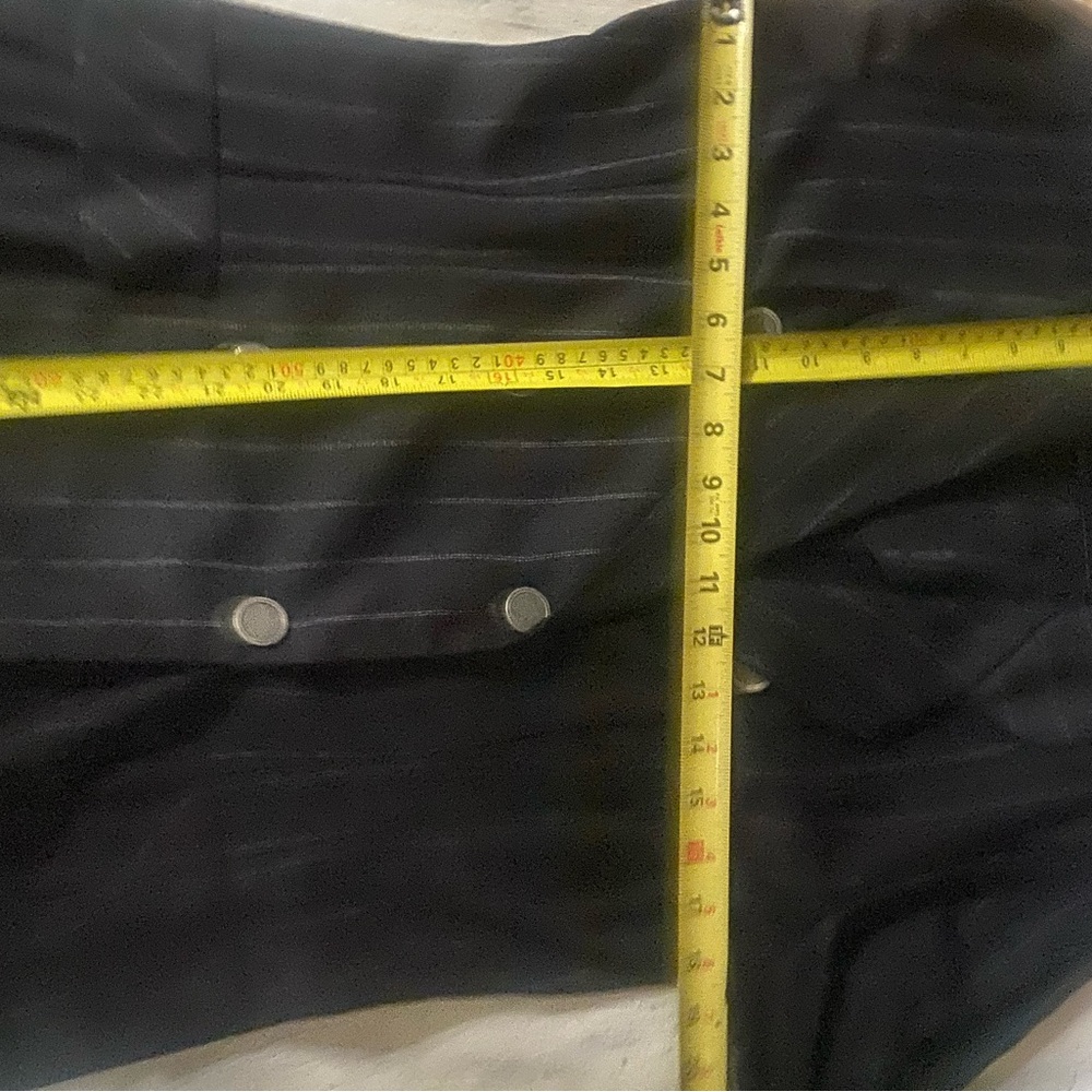 Charcoal Pinstripe Double-Breasted Blazer With Pa… - image 5